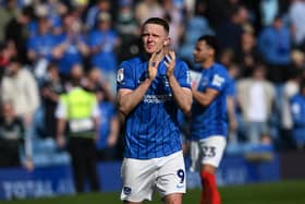 Pompey's Colby Bishop after the Leeds United win. Pic: Graham Hunt/ProSportsImages