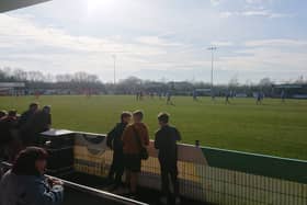 A man was escorted from the hospitality lounge at AFC Portchester after touching two teenage girls inappropriately. 
