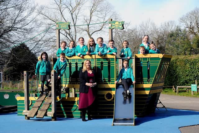 Medina Primary School in Medina Road, Cosham, has received a positive outcome in their recent Ofsted. 

Pictured is: Headteacher Amanda McGarvey with some of the children at Medina Primary School.

Picture: Sarah Standing (060325-2783)