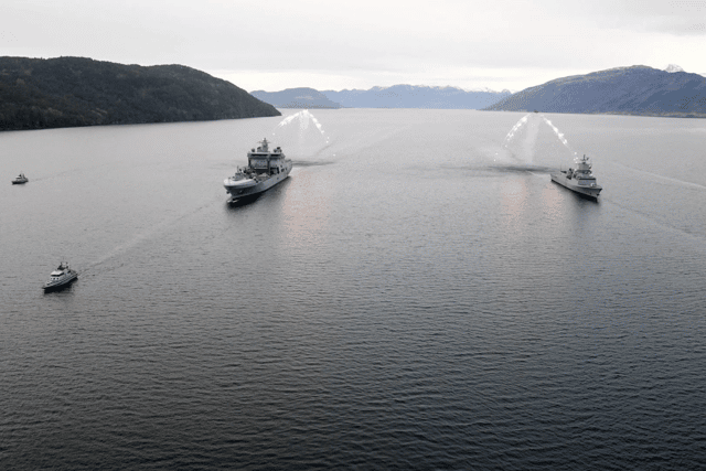Exercise Tamber Shield, Royal Navy sailors working with Norwegian forces.