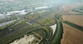 Mock-up of how junction 9 of the M3 at Winchester is expected to look once completed