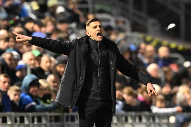 John Mousinho as fuming with Pompey's display in their 2-1 defeat to Plymouth. Picture: Graham Hunt/ProSportsImages