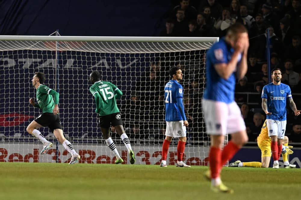 Marlon Pack, right, rues his error for Plymouth's second goal. Pic: Graham Hunt/ProSportsImages