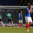 Marlon Pack, right, rues his error for Plymouth's second goal. Pic: Graham Hunt/ProSportsImages