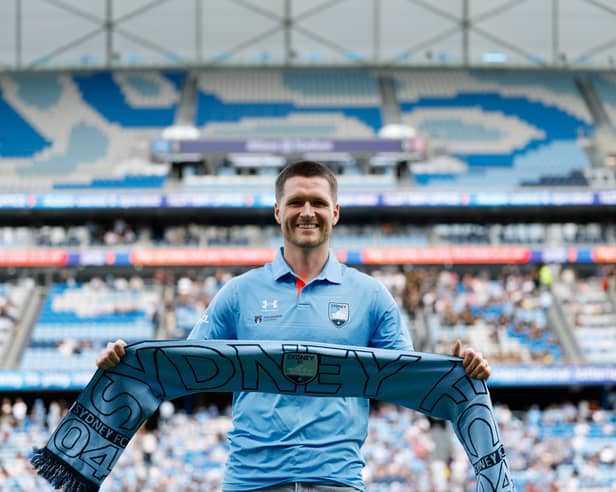 Former Pompey defender Alex Grant signed for Sydney FC in February as Hayden Matthews' replacement. Picture: Darrian Traynor/Getty Images