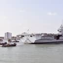 The Times reports that military planners are worried that HMS Prince of Wales "could be attacked" as she travels to the Indo-Pacific region via the Red Sea. She is due to take charge of the UK Carrier Strike Group. Pictured is the carrier returning to Portsmouth on September 20, 2024.