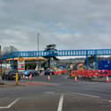 Two lanes have been shut northbound on London Road near the the Shell garage. To leave the city, traffic is being directed through the bus lane.