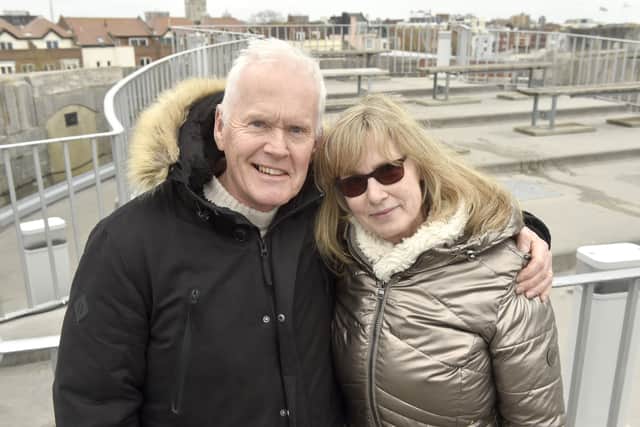 Paul and Lisa Gater from Reading, parents of AET Adam Gater aboard HMS Prince of Wales.