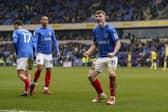 Goal scorer Mark O'Mahony celebrates scoring in Pompey's 2-0 win at Oxford in February. Picture: Jason Brown/ProSportsImages