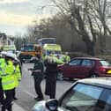 Emergency services scrambled to Tangier Road in Baffins, Portsmouth, earlier this morning following a crash.