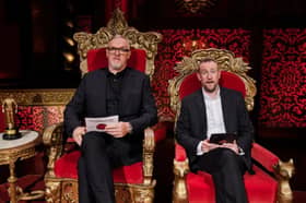 Taskmaster Greg Davies and his assistant 'Little' Alex Horne.