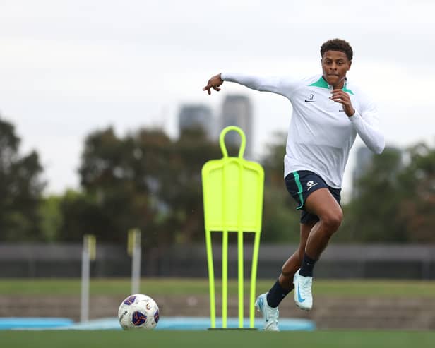 Pompey striker Kusini Yengi is on Socceroos duty with Australia. (Photo by Robert Cianflone/Getty Images)