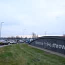 The scene near Heathrow airport terminal 5 which has been shut due to an electrical fire