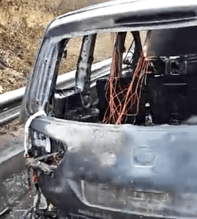 Ann and Barry Mogan’s Seat Alhambra caught alight between junction 11 and 12 on the M27