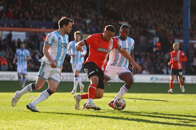 Carlton Morris goes on the attack against Middlesbrough earlier this month. Picture: Marc Atkins/Getting Images.