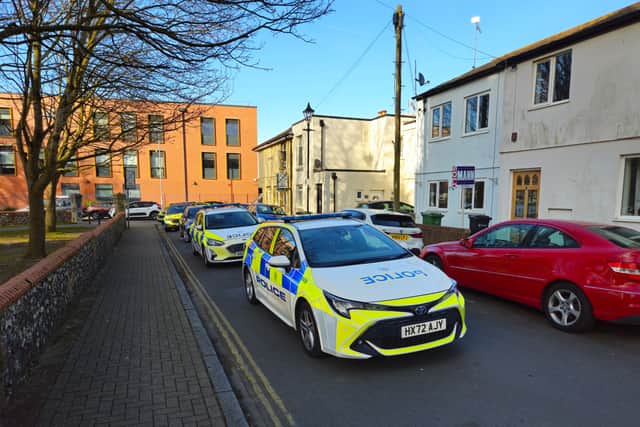 Police ambush fight  near St Mary’s Church.