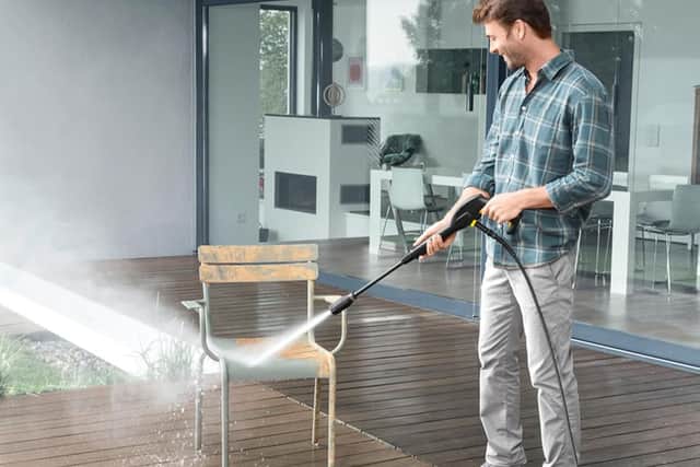 Taking a jetwash to your surfaces is effective, but it’s a slow and messy process