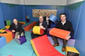 Pictured is: (l-r) Cllr Matthew Winnington, for community, wellbeing, health and care, cllr Steve Pitt, leader of Portsmouth City Council, John Workman, CEO of BH Live and Rob Cunningham, leisure and business director for BH Live. Picture: Sarah Standing (240325-978)