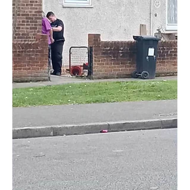 A 54-year-old woman from Portsmouth has been arrested on suspicion of being in possession of an offensive weapon in a public place and possession of a controlled drug of Class B - Cannabis.