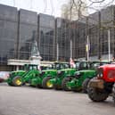 Tractors in Guildhall Square. Picture Gareth Boyes