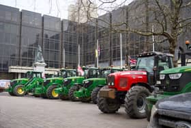 Tractors in Guildhall Square. Picture Gareth Boyes