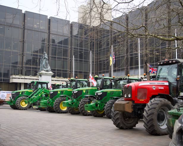Tractors in Guildhall Square. Picture Gareth Boyes