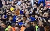 Happier times. Kusini Yengi celebrates with the fans after Pompey secured the 2023-24 League One title. Picture: Getty Images
