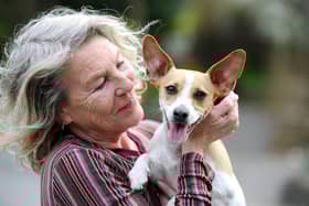 Tracey Cummings (63) from Cosham, is over the moon her Jack Russell cross dog Peggy (3) has been shortlisted in the Hunt for Peamutt competition. Picture: Sarah Standing (210325-3722)