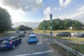 One lane is currently closed on the A27 roundabout linking the dual carriageway with the M27.