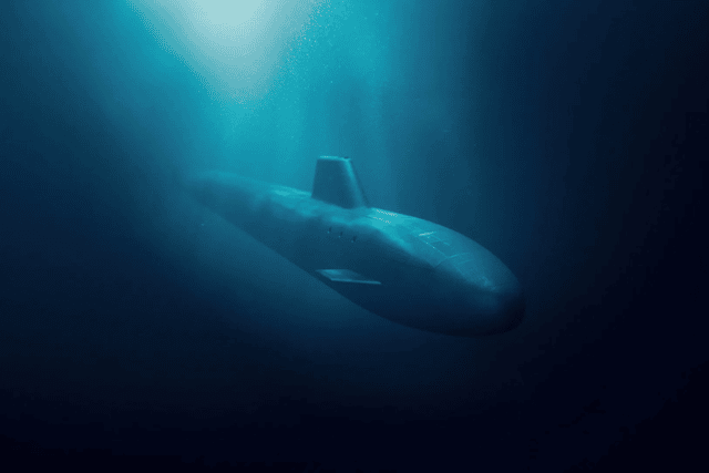 A computer generated graphic of HMS Dreadnought, a new nuclear submarine being built for the Royal Navy.