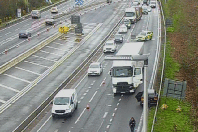M27 crash involving lorry and car