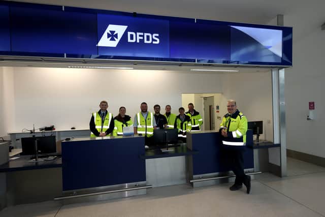 Pictured is Steve Newbury, Director of Onboard Services DFDS, alongside the team working for the Danish operator.