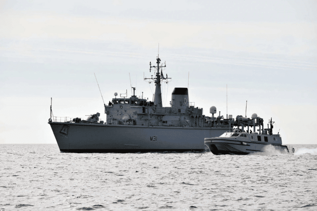 Eight of the new SEA-class Vahana boats have been named. Pictured is one of the vessels sailing near HMS Cattistock.