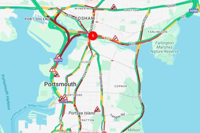 All lanes have now reopened on the M275 but there are still delays for drivers.