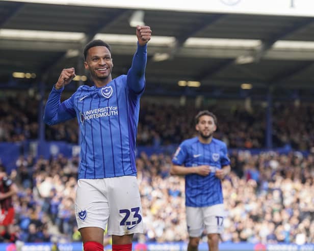 Pompey's Josh Murphy celebrates his winner over Blackburn. Pic: Jason Brown/ProSportsImages