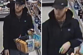 Police wish to speak to this man after hundreds of pounds of items were stolen from a Tesco Express in Hedge End.
