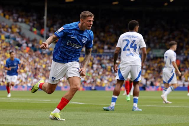 Elias Sorensen scored Pompey's opening goal of the season at Leeds United - on his Blues debut