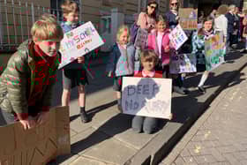 Hamble residents and schoolchildren are protesting against the quarry application