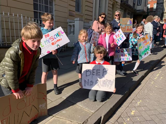 Hamble residents and schoolchildren have been protesting against the quarry application