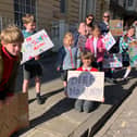 Hamble residents and schoolchildren are protesting against the quarry application