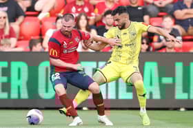 Ryan Tunnicliffe in happier times at Adelaide. He has played just one minute of the current A-League campaign. Picture: Sarah Reed/Getty Images