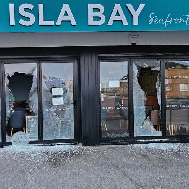 The windows to the Isla Bay Seafront Kitchen were smashed overnight.
