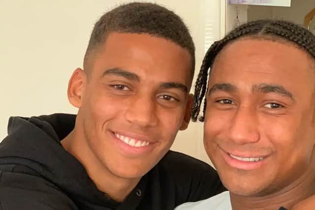 Cardiff City and former Portsmouth College student Andy Rinomhota, left, with his brother Joseph, right, who died in a Thai boxing match last weekend. Pic: Instagram/Andy Rinomhota.