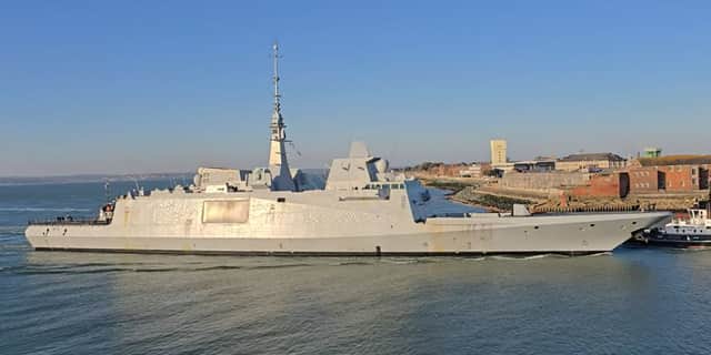 FS Aquitaine sails into Portsmouth.