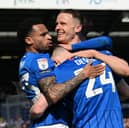Pompey's Josh Murphy and Colby Bishop have linked up to good effect this season. Pic: Graham Hunt/ProSportsImages