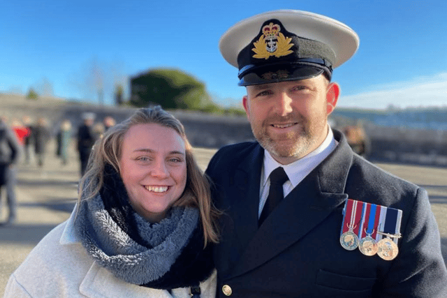 Alice Green, of Lee-on-the-Solent, alongside her husband, Lieutenant Richard Green.