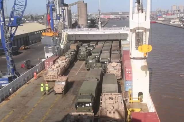 700-strong Army fleet arrives at Immingham Docks.