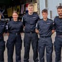 VE Day 80 street party on board Royal Navy warship HMS Duncan with celebrity supporters of the Armed Forces, Ross Kemp and Dame Kelly Holmes on Friday 4th April 2025 Pictured: Royal Navy personnel on the Portsmouth Type 45 destroyer HMS Duncan.