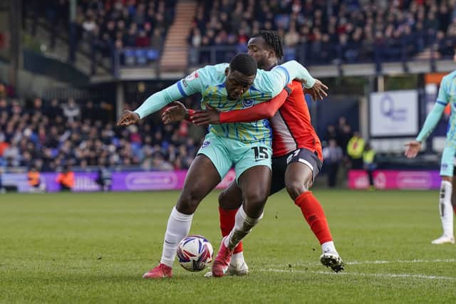 Pompey felt they should've been awarded a penalty by Sam Allison against Luton in February after a foul on Christian Saydee in the box.