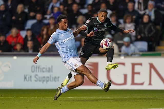 Cohen Bramall on the charge in Pompey's 1-0 defeat at Coventry. Picture: Jason Brown/ProSportsImages
